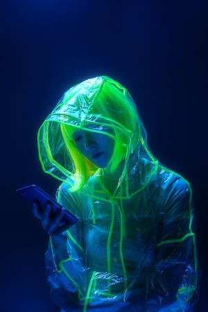 Asian young woman using phone