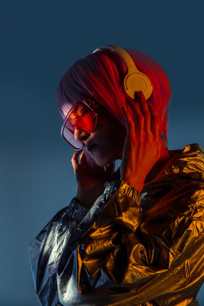 Young woman listening to music