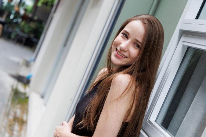 Portrait of woman smiling to camera