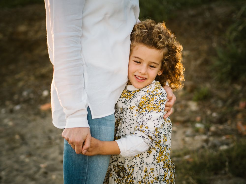 Mother with her daughter at beach