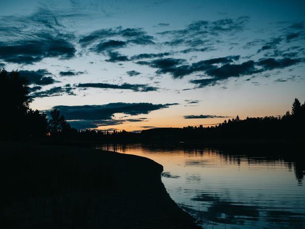 Beautiful sunset landscape in Finland