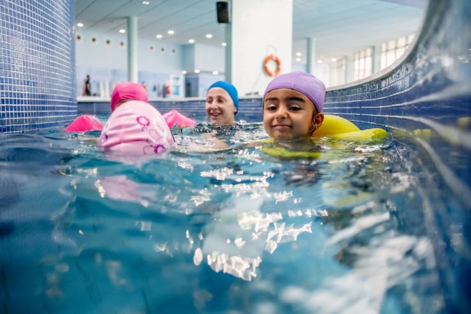 People swimming in pool