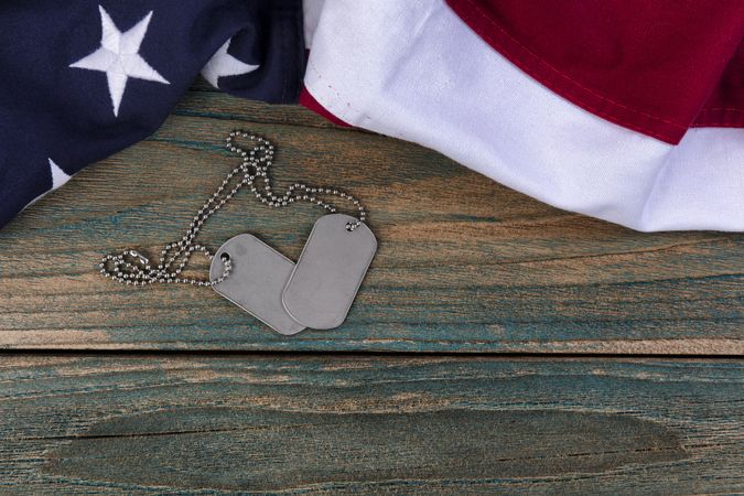 Memorial Day with flag and tags