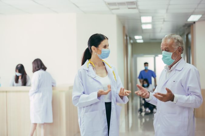 Doctors in the hospital hallway