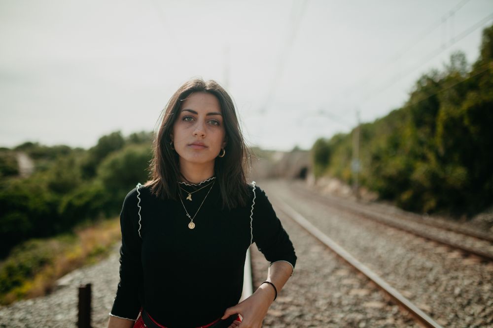 woman on railway