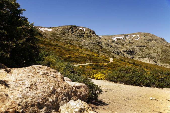 Picturesque landscape of green mountains in summer