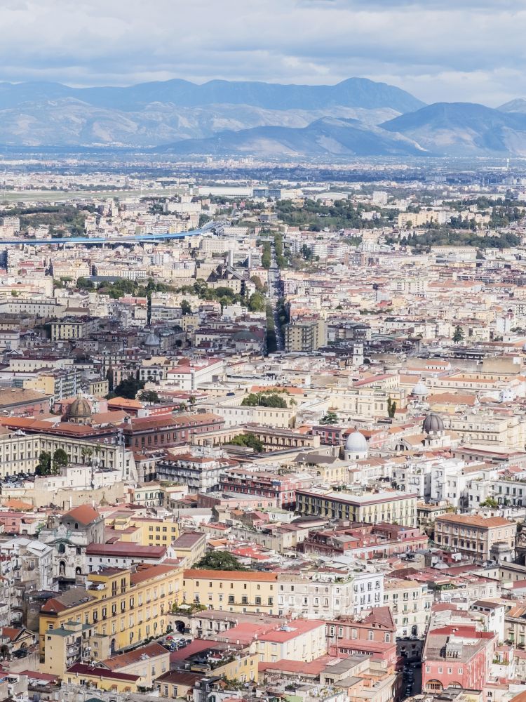 View across of Naples, Italy, vertical composition