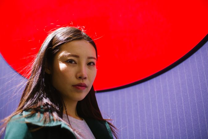Portrait of serious Asian woman