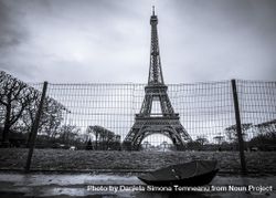 Eiffel tower and umbrella on a rainy day bGgKBb