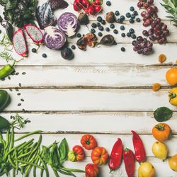 Clean eating, raw, alkaline diet concept