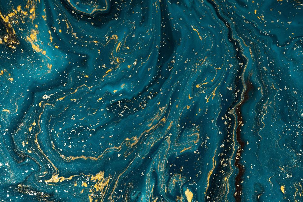 Blue and gold marble texture