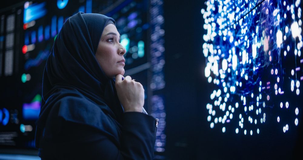 Portrait of a Thoughtful Middle Eastern Software Developer Working in Technological Corporate Office.