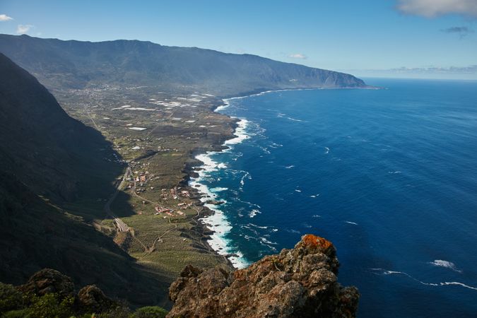 Amazing ocean coastline from great height