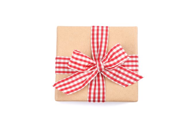 Beautiful gift box with bow isolated on blank background