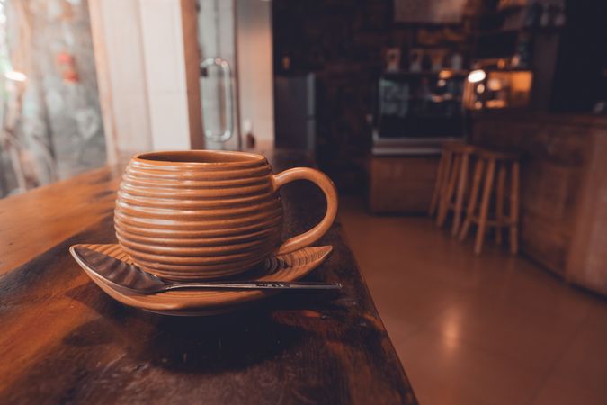 Cup of coffee on table