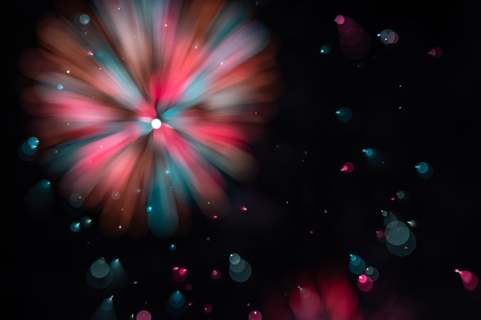 Bright fireworks on night sky