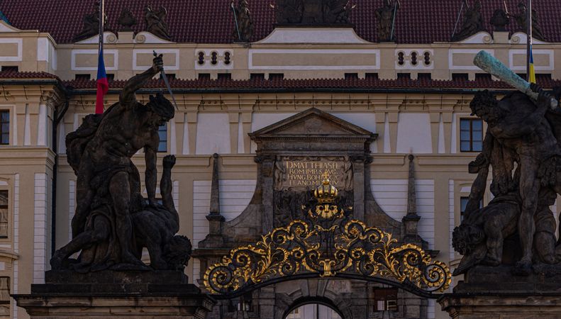 Decooration of the building in Old Prague