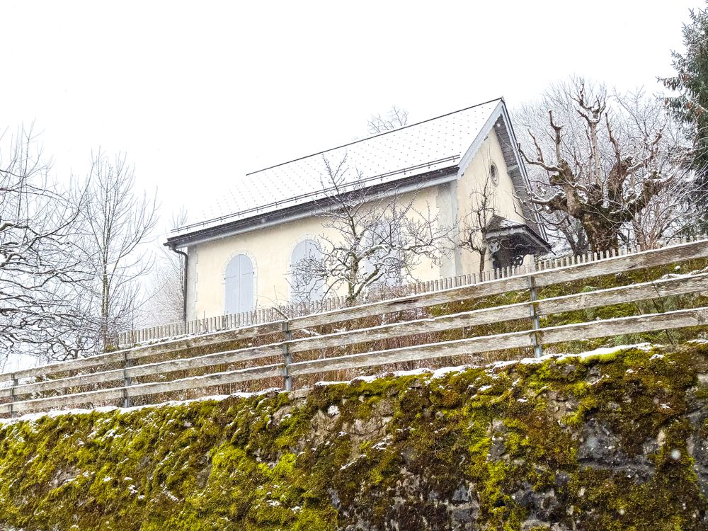 Side view of the chapel of Balthus in Rossiniere, VD