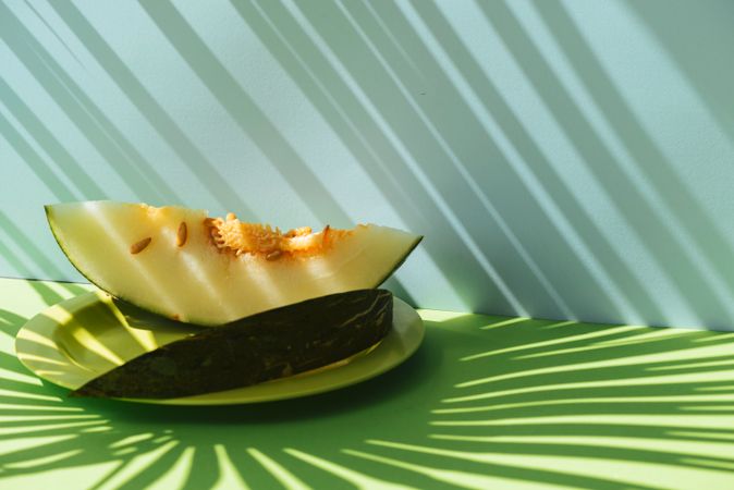Melon toad skin cut into slices Colorful summer theme