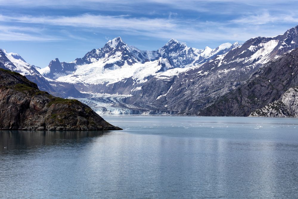 Close up view of Alaska Glacier bay with global warming and change in climate melting the glaciers concept