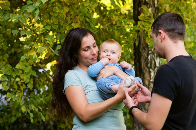 Family summer day outdoors
