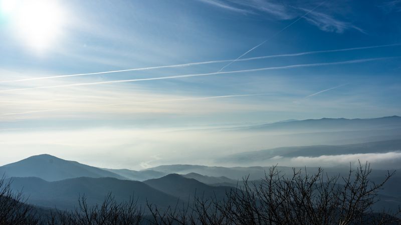 Caucasus mountain and clouds