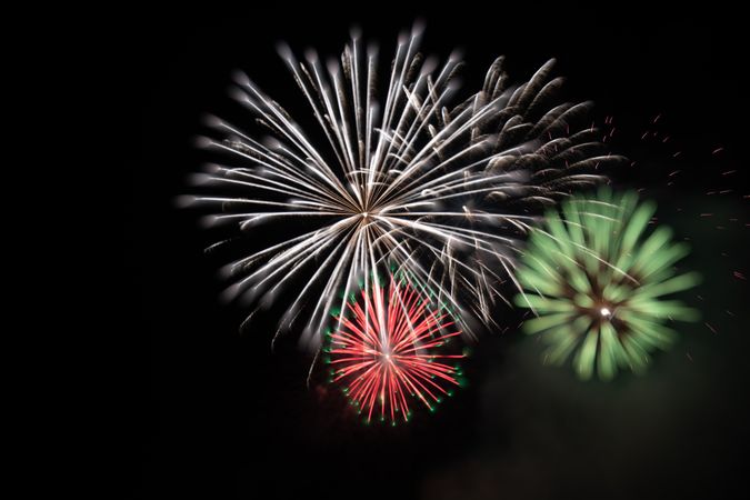 Bright fireworks on night sky