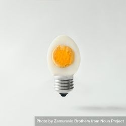 Egg lightbulb on bright background 0WxR15