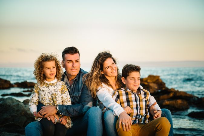 Happy family at beach