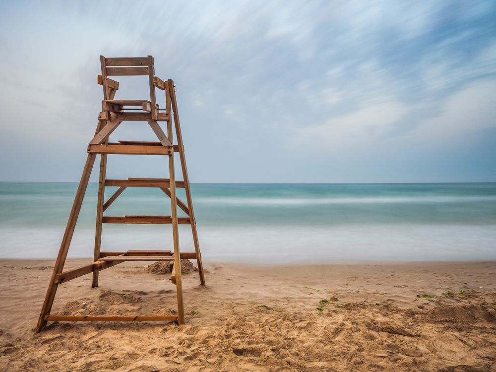 Lifesaver chair near sea