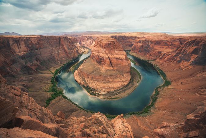 Picturesque canyon with idyllic lake