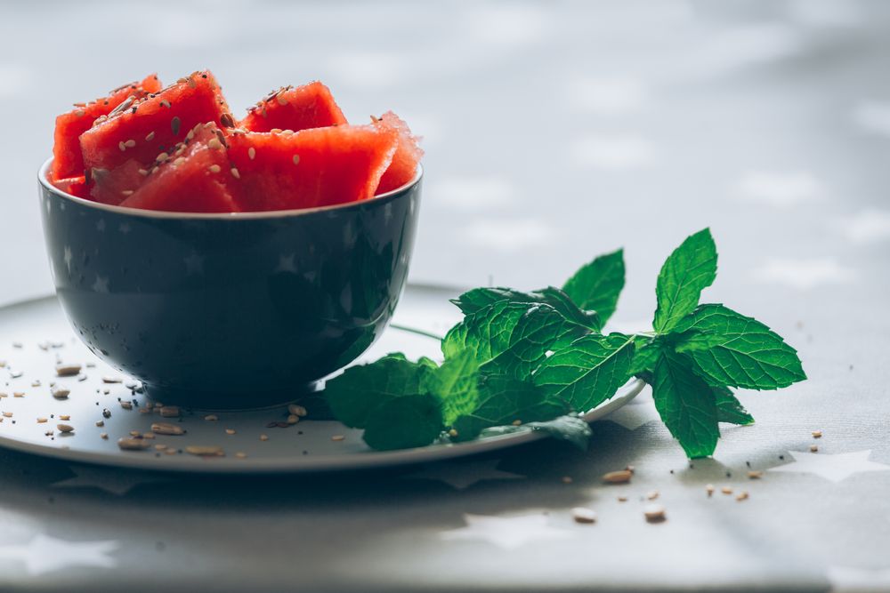 Fresh fruit served on plate