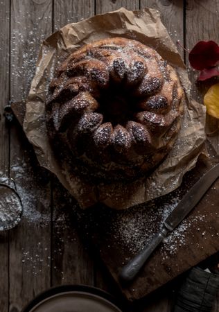 Delectable Kugelhopf on parchment paper