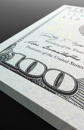Ten Thousand Dollar Stack of One Hundred Dollar Bills Close-up Abstact.