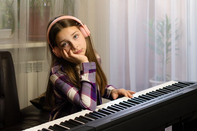 Pensive Piano Practice Moment