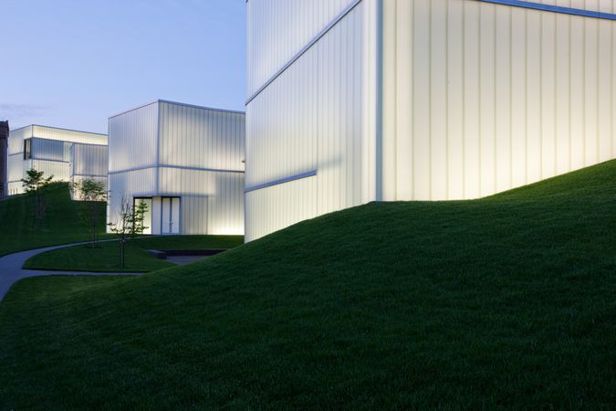 Detail of the Nelson Atkins Museum Bloch Building completed in 2007, Kansas City, Missouri