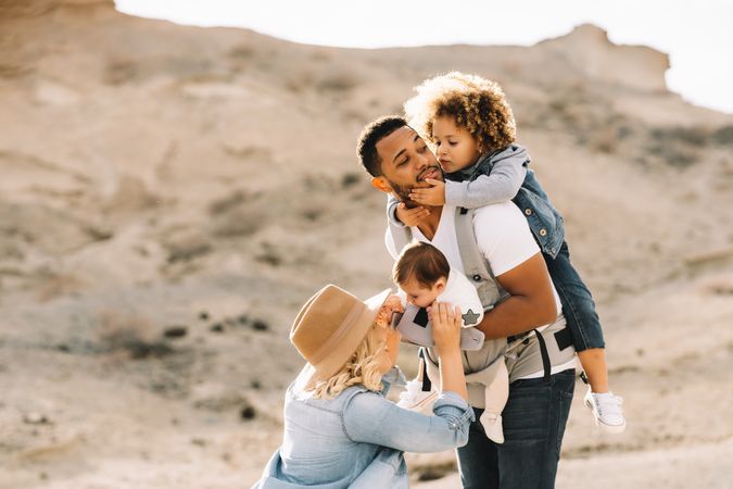 Diverse family having fun on vacation