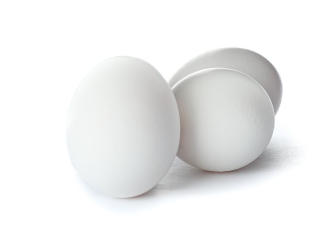 chicken eggs isolated on plain background