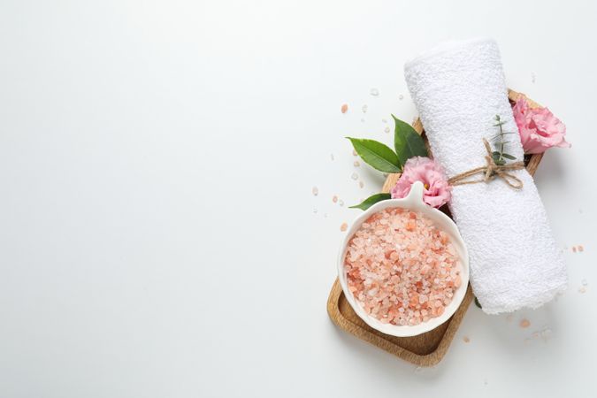 Sea salt, concept of spa and self care