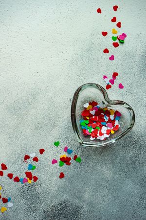 Heart glitter in heart container