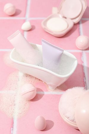 Concept of cosmetic and beauty care accessories