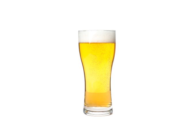 Glass of beer isolated on blank background