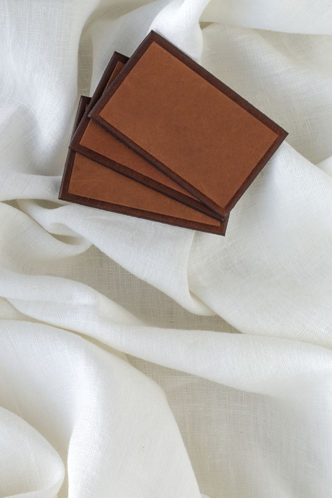 Natural leather labels for price or advertising