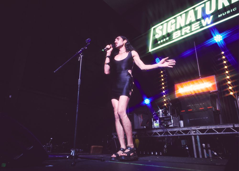 London, England, United Kingdom - Nov 9, 2022: Singer Leo Kalyan performing in dress London