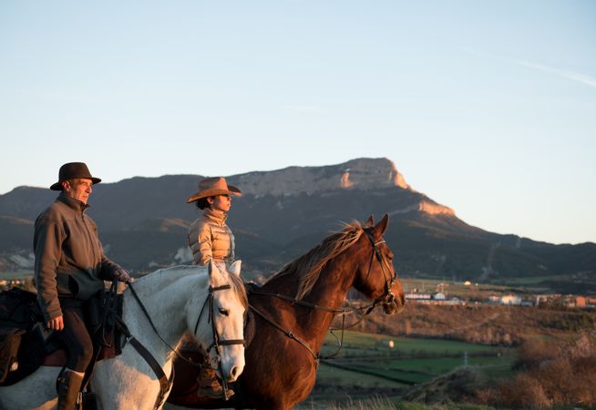 People riding horses