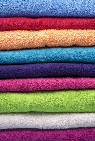 Stack of colorful clean towels