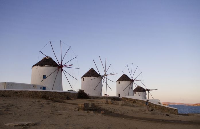 Windmills at sunrise