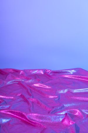 Hologram foil aesthetic with blue and pink, vertical composition