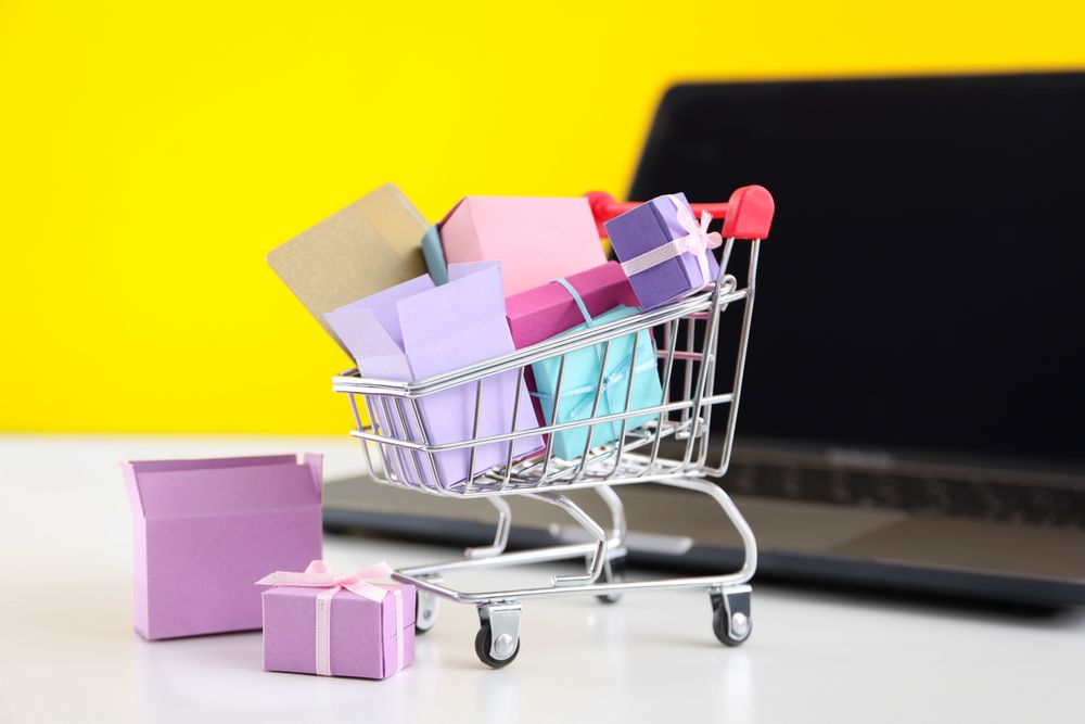 Concept of online shopping, and discounts