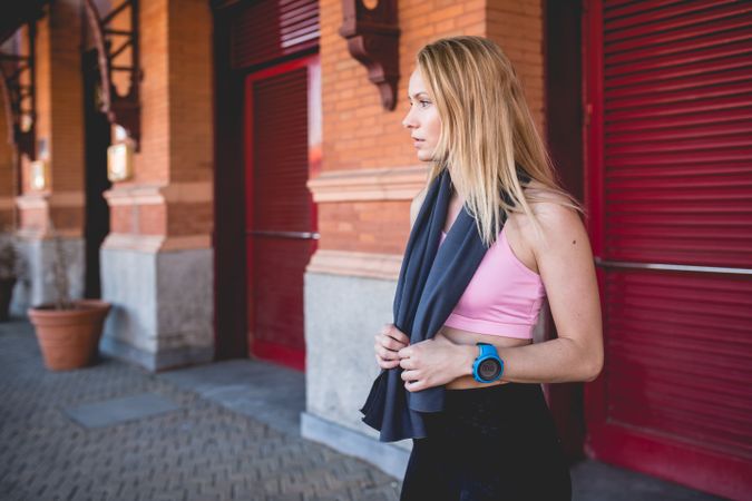 Woman resting from running